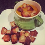 Homemade gluten free garlic croutons!