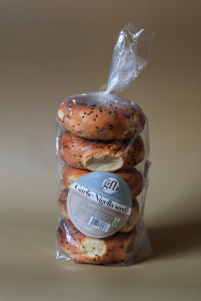 
                  
                    Nigella Seed and Garlic Bagels- Gluten Free Sourdough (Packet of 5)
                  
                