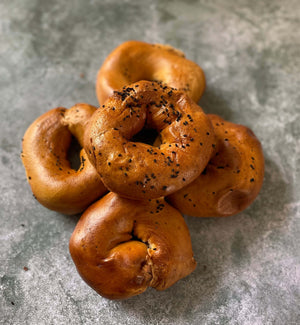 
                  
                    Nigella Seed and Garlic Bagels- Gluten Free Sourdough (Packet of 5)
                  
                