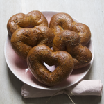 Heart-shaped Bagels with Chia Seeds- 5 Bagels